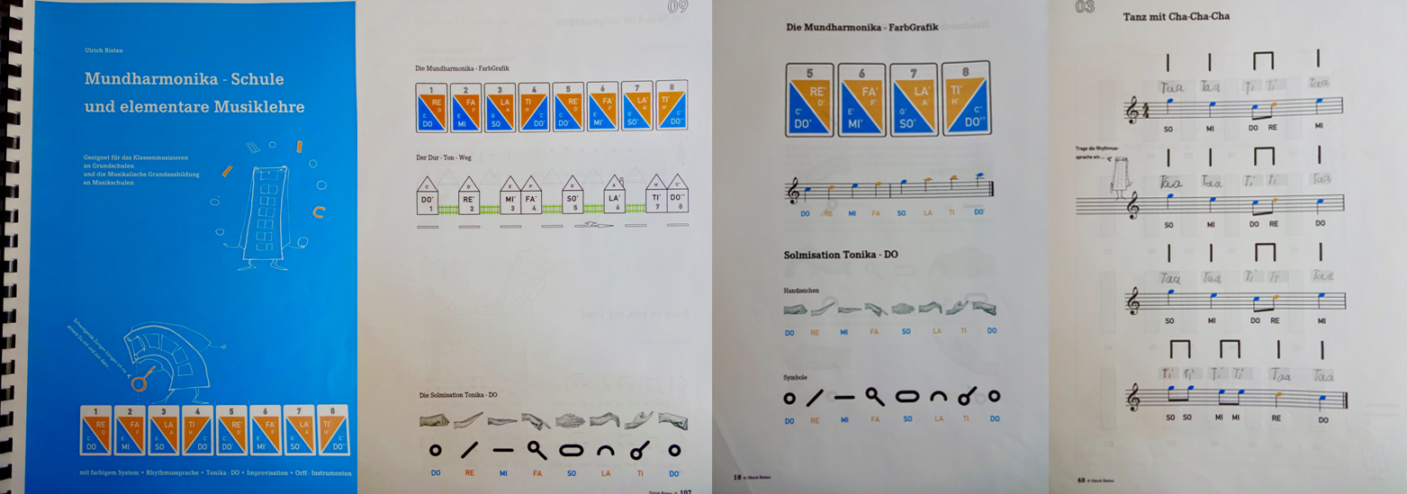 Seiten aus dem Lehrbuch Mundharmonika-Schule und elementare Musiklehre von Ulrich Ristau